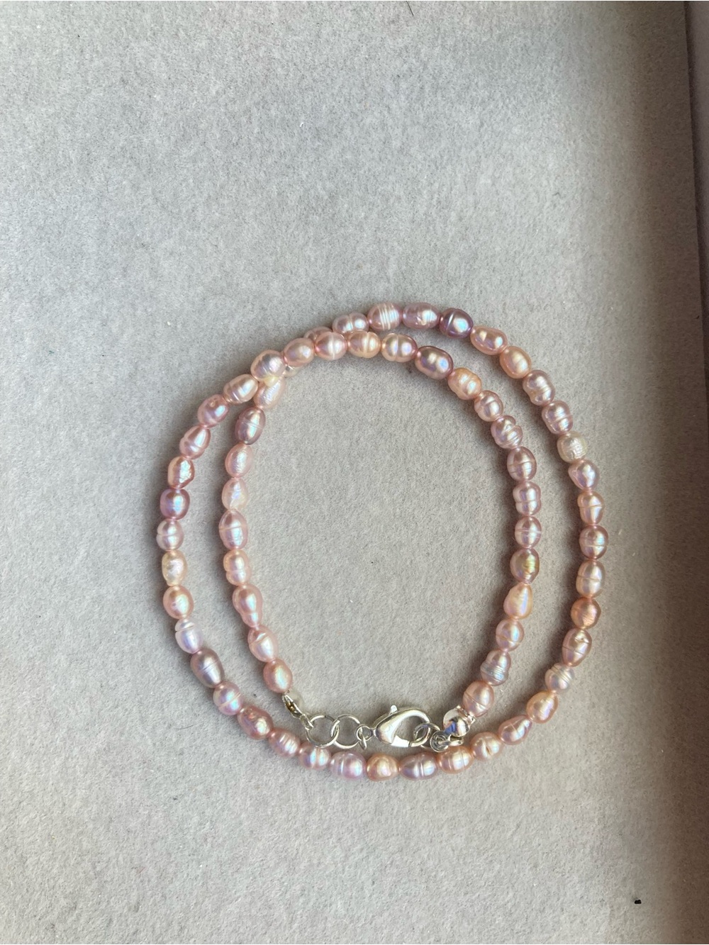 Pearl Pink Iridescent Freshwater double loop Pearl Bracelet - Pearl